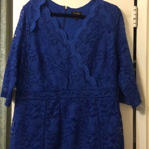 Blue dress on lace